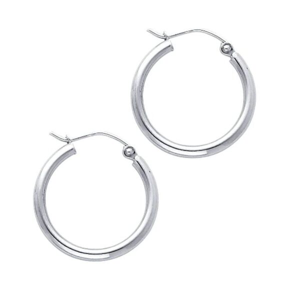 14K real gold Hoop EarringsHoop earrings2 mm thickness20 mm Dimeter